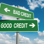 Good Credit Bad Credit Street Sign